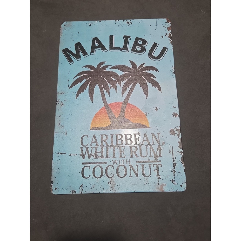 Malibu Carribean Run Metal Sign Rustic-looking 8x12